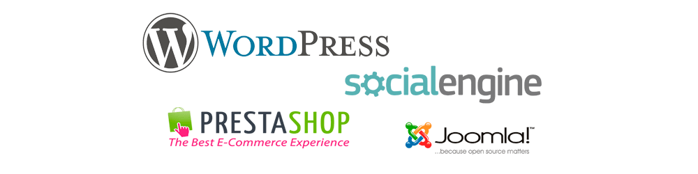 Wordpress, Joomla, Prestashop, SocialEngine