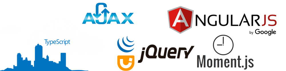 AngularJS, TypeScript, MomentJS, jQuery, Ajax